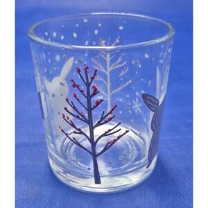Pokemon Winter Woodland Blue White Glass Tumbler 10oz 3.5"